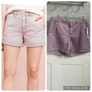 NWT new 32 Anthropologie chino relaxed shorts lilac lavender purple
